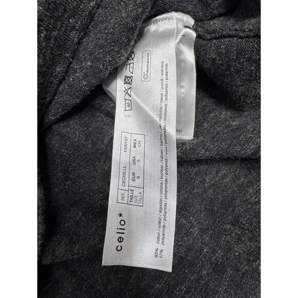 Celio Long Sleeve Henley Shirt Mens Size Small Gray Cotton Polyamide Basics - Picture 14 of 15